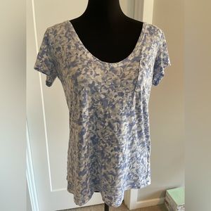 Caslon blue and white floral T-Shirt